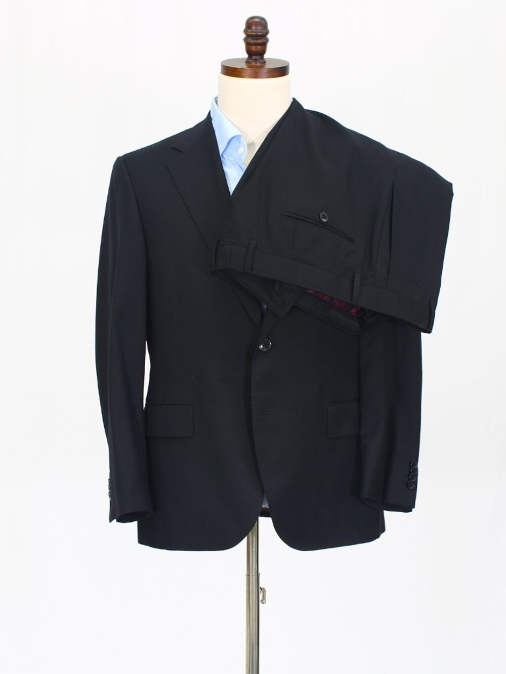 Maxman 42S 36x27 Black Full Suit 2-Button Solid R893
